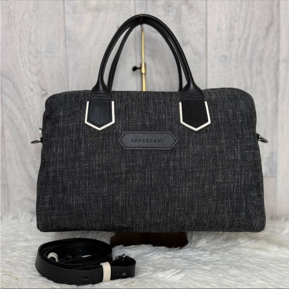 Longchamp Denim 2-Way Mini Boston Bag